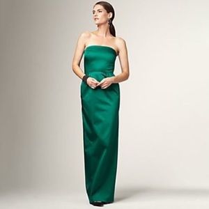 NWT Emerald Satin Duchess Strapless Dress